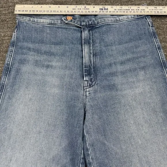 Mother Denim The Tab Roller Skimp Jeans Women 30 Blue Wide Leg From Out Of Town - Picture 6 of 12